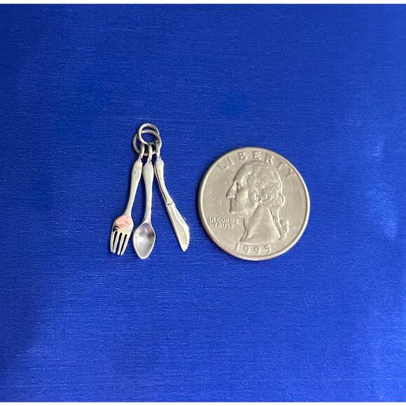 Sterling Silver Cutlery Charm - Picture 3 of 4